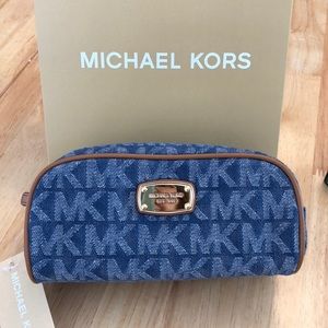 Michael Kors Denim Travel Pouch/Makeup Bag